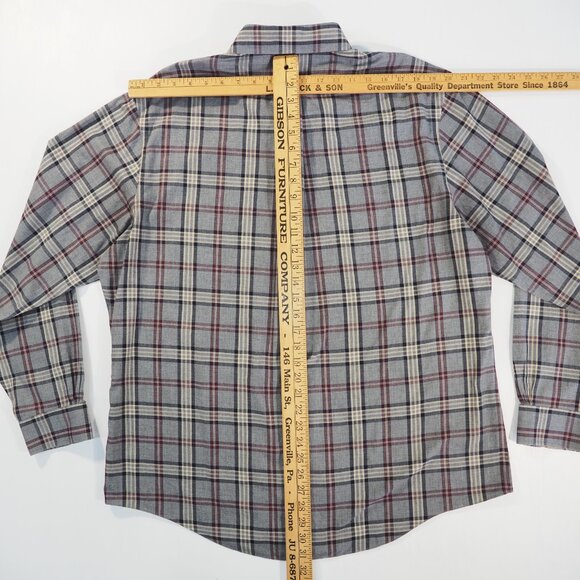 Brooks Brothers Shirt Mens Extra Large Gray Plaid Regent Oxford Button Preppy - Picture 5 of 9